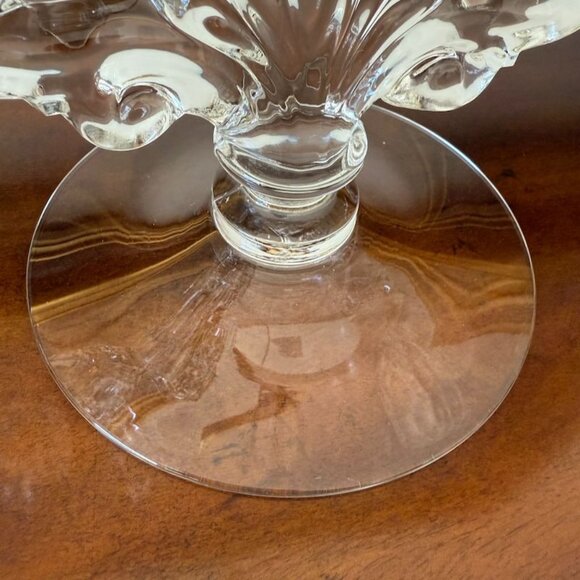 Heisey TridenCrystal Danish Clear Princess Pair Candlesticks 2 Lite Double Candl - Picture 12 of 12